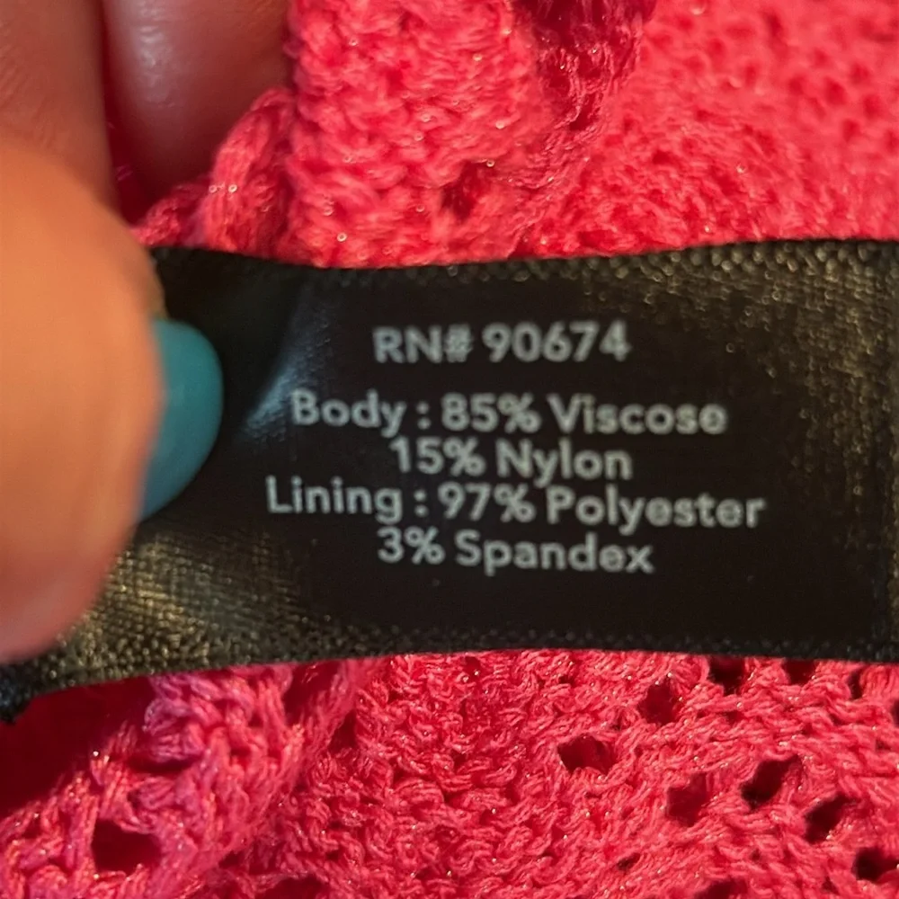 Boston Proper Crochet Surplice A-Line Dress & Slip Shocking Pink Size Small - Picture 14 of 15